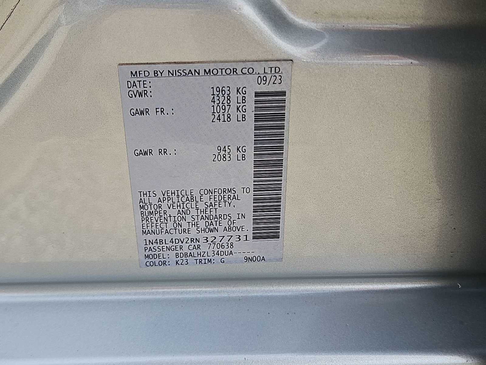 2024 Nissan Altima 2.5 SV