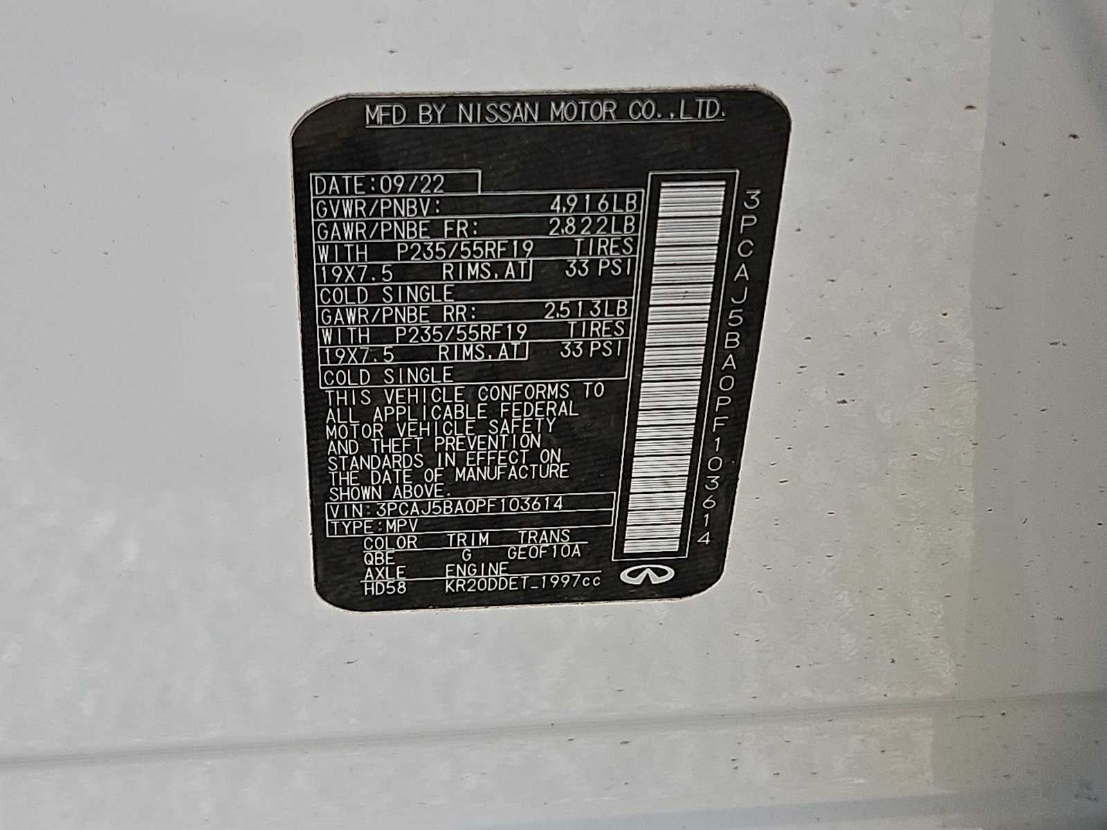 2023 INFINITI QX50 LUXE